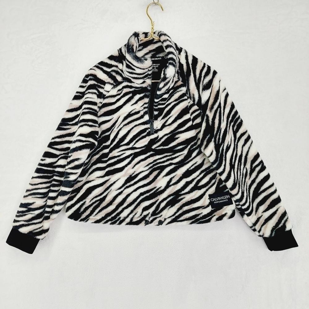 Calvin Klein Performance White Black Full Sleeve Jacket 1904